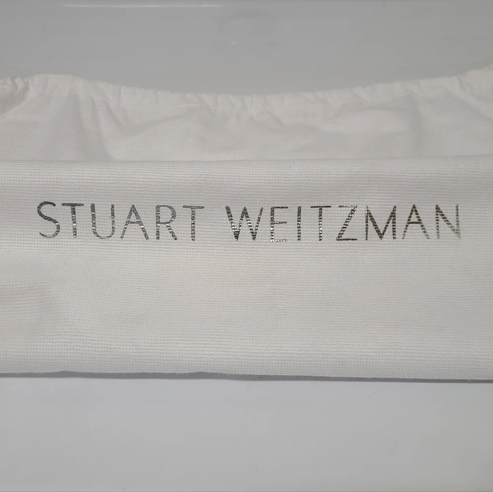 Stuart Weitzman White & Silver XL Dust Bag for Boots & Purses